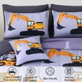thumbnail image 3 of OKKEEY Twin Bed in a Bag Bedding Sets for Boys, 6 Pcs Construction Truck Theme Comforter Set, All Season, Car Excavator Tractor Room Bedding Gift for Kids Teens, 3 of 10