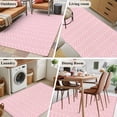thumbnail image 5 of Area Rug for Living Room, Pink Geometric Non-Slip Indoor Large Carpet for Bedroom/Dining Room, Modern Minimalism Solid Color Striped Washable Low-Profile Rectangle Floor Mat Runner Rugs - 3 x 5 Ft, 5 of 7