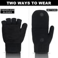 thumbnail image 4 of EvridWear Winter Knitted Convertible Fingerless Gloves, Wool Mittens, Unisex, Upgraded Hook and Loop Closure & Anti-Slip Suede Leather, 4 of 10