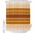 thumbnail image 2 of Shower Curtains for Bathroom, Burnt Orange Ombre Stripe Waterproof Fabric Shower Curtain, Farmhouse Striped Gradient Decorative Bathroom Curtain for Bathtub, 72"x84", No Hooks Included, 2 of 9