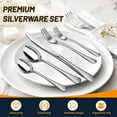 thumbnail image 3 of Silverware Set, 40 Piece Stainless Steel Cutlery Sets for 8, Heavy Duty Flatware, Mirror Polished Forks Spoons and Knives Set, Reusable Utensils for Home Kitchen, Dishwasher Safe, 3 of 9