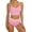 Pink*, variant on Women's Bikini Sets High Waisted 2 Piece Swimwear Sporty Adjustable Straps Bathing Beach Swim Swimsuit