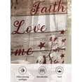 thumbnail image 6 of Sheer Curtains 72 Inches Long, Vintage Farmhouse Semi Sheer Curtains Light Filtering Window Treatment, Brown Country Star Berries Wooden Grain Privacy Voile Drapes for Living Room Bedroom 52x72 Inch, 6 of 7