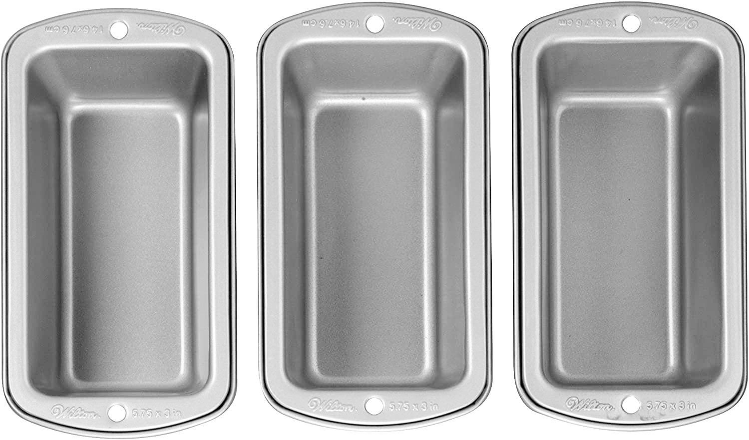 Wilton Set of 3 Recipe Right NonStick Mini Loaf Pans 5 ¾ x 3 in