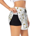 thumbnail image 2 of Bixox Women's Bee pattern 2 in 1 Running Shorts - Lightweight Athletic Workout Gym Yoga Shorts Liner with Pockets - Medium, 2 of 7