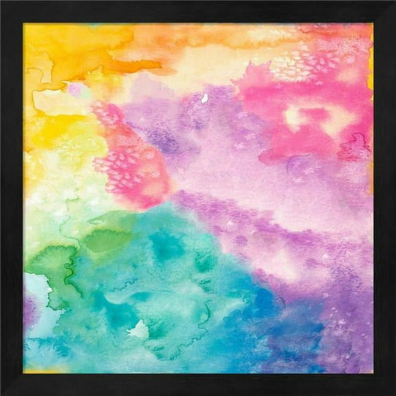 Great Art Now Rainbow Watercolor by Nola James Framed Wall Art 13"W x 13"H