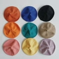 thumbnail image 4 of HEVIRGO Children Painter Hat Candy Color Knitted Elastic Keep Warm Anti-slip Beanie Baby Knitted Beret Solid Color Autumn Winter Cap Outdoor Bonnet, 4 of 7
