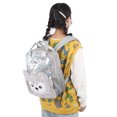 thumbnail image 4 of Lindo patrón de dibujos animados lentejuelas mochila ajustable correa de hombro bolso bolso para niños gris, 4 of 9