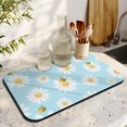 thumbnail image 3 of Washable Rubber Daisy Cute Floral Dish Drying Mats for Kitchen Counter Home Large Coffee Bar Pad Accessories and Decor for Utensils Stemware 19.5''x12'', 3 of 7
