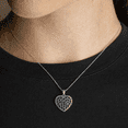 thumbnail image 5 of 10k White Gold Heart Shape Milgrain Pendant / Necklace (22 Inches), 5 of 5