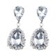 thumbnail image 1 of 1 par de pendientes plateados con forma de gota de agua, pendientes largos y brillantes con diamantes de imitación, joyería colgante, accesorios de decoración de moda para damas y niñas., 1 of 5