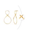 thumbnail image 3 of Women Rock Big Infinity Earrings Gold Tone Stainless Steel Long Dangle Earring, 3 of 5