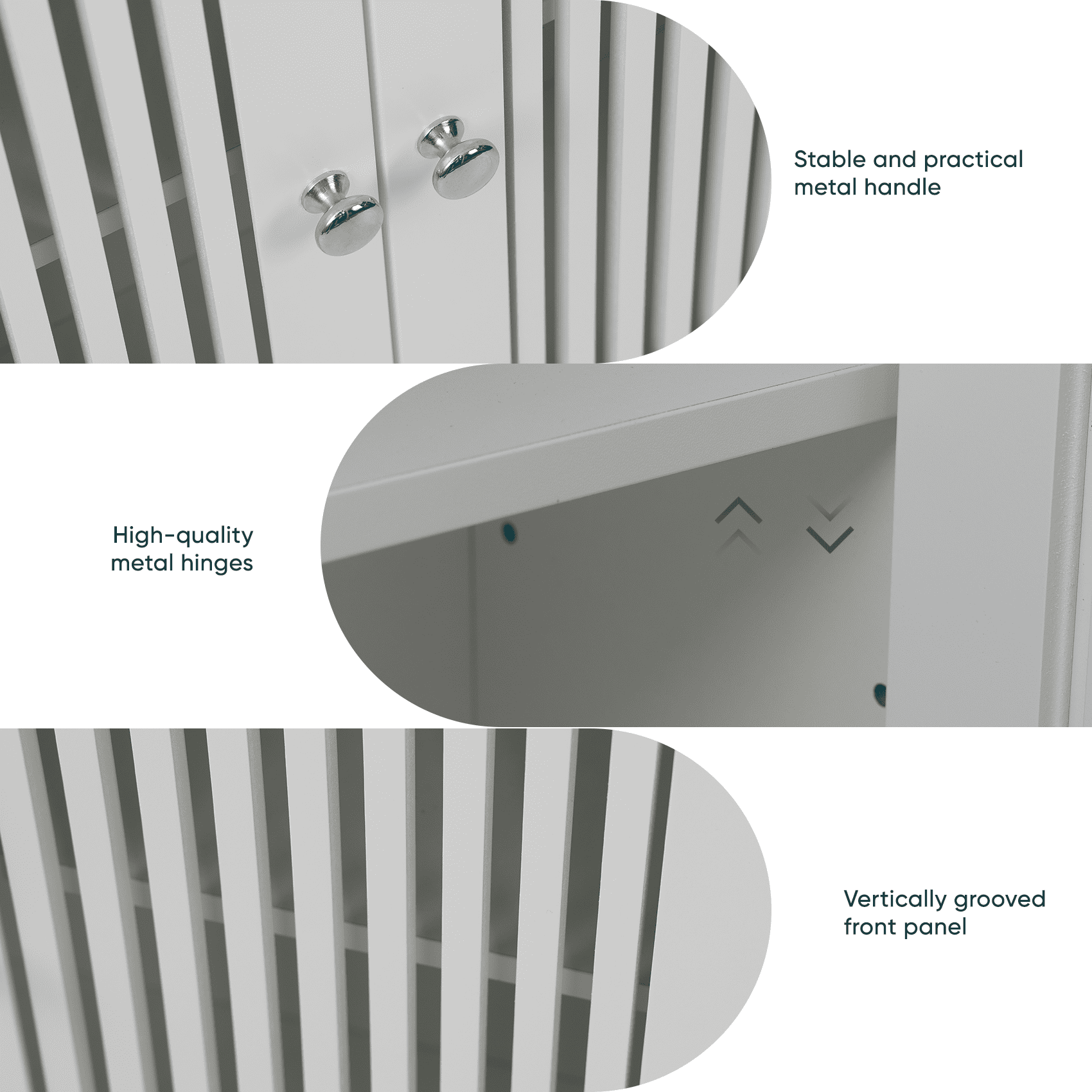 White Louvered Double Door Wall Mounted Bathroom Storage Cabinet, MDF Medicine Cabinet, Ventilated Vertical Organizer for Bathroom Balcony Entryway Home Storage