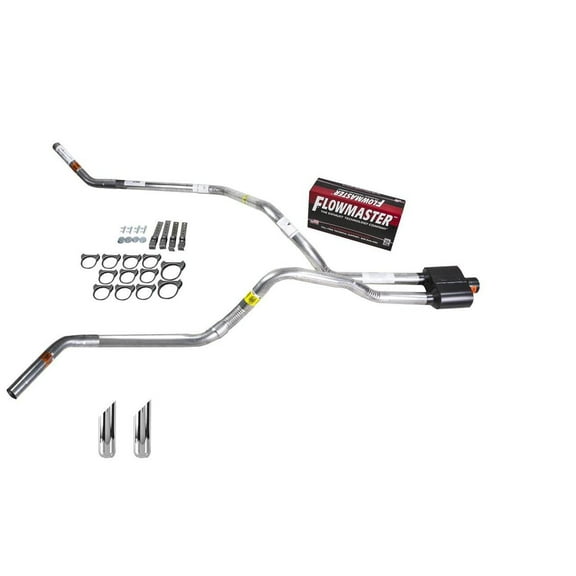 Silverado 07-13 dual exhaust 2.5 pipe Flowmaster Super 10 SW Tip Corner exit