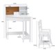 thumbnail image 4 of Qinaqin Kids Study Escritorio y Chair Set Corner de Profundidad Madera cm Alturaomework Mesa con Alturautch Ajustable Cork Board Almacenamiento, 4 of 5