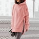 thumbnail image 3 of Sudadera con Capucha Dobladillo Dividido con Bolsillo Sudadera con Capucha Manga Larga Gruesa Sudadera con Capucha Extragrande para Mujer Rosa XXL, 3 of 6