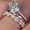 14K Rose Gold-Plated, variant on Women's Circle Promise Ring 14K Yellow Gold-Plated with White Cubic Zirconia, Valentine's Day Gift, Size 5, 3-Piece Set, Gift Boxed