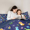 thumbnail image 4 of Castle Fairy Cartoon Dinosaur Bedding Comforter Set,Cute Universe Planet Full Bedding Set, 4 of 8