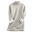 thumbnail image 2 of IMENGL Mock neck pullover thermal shirts for women, Gray M, Size M-3XL, 2 of 7
