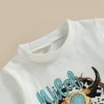 thumbnail image 3 of Blusa Mangas Cortas Ropa de verano para niñas, trajes, Tops estampados + pantalones acampanados con borlas, trajes de 2 uds. Cgtredaw Azul T 3-4 años Única para Niña, 3 of 6