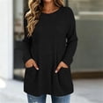 thumbnail image 2 of StSilkitty Loose Casual Sweater for Womens Solid Color Long Sleeve Crewneck Tunic Tops Lightweight Comfy Sweaters, 2 of 6