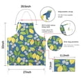 thumbnail image 7 of Yellow Lemon Fruit Flowers Blue Pattern Apron-Garden Aprons for Women with Pockets-Cotton Linen Waterproof Kitchen Cooking Gardening Aprons Adjustable for Kitchen,Cooking,BBQ and Salon 33x27 Inch, 7 of 7