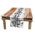 thumbnail image 1 of Tree of Life Table Runner, Silhouette of Bamboo Tree Leaves Japanese Feng Shui Boho Image, Dining Room Kitchen Rectangular Runner, 16" X 72", Black White, by Ambesonne, 1 of 1
