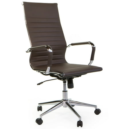 Barton Executive Office Chair High Back Ribbed Faux Leather Barton Executive Office Chair High Back