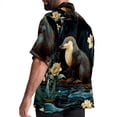thumbnail image 3 of Platypus Men's Short Sleeve Spread Collar Tops, Casual Button Down Shirts, Printed Summer Beach Shirts, Unisex, 3 of 6