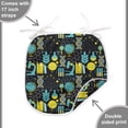 thumbnail image 4 of Dining Chair Pad, Science Themed Biology Chemistry and Physics Protons Neutrons, Water Resistant Pillow with Straps for Kitchen Seats, 8 Pieces Set, Turquoise Yellow Black, by Ambesonne, 4 of 5