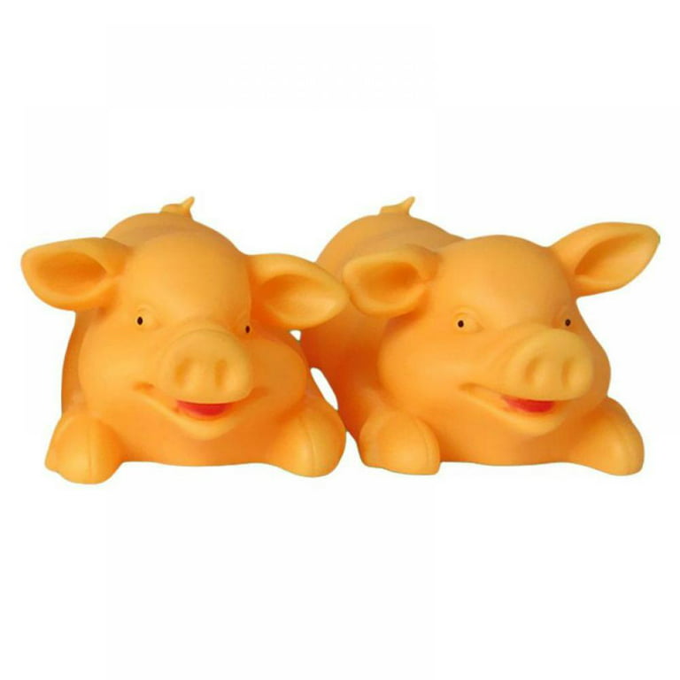 Squeaky Pig Dog Toys, Grunting Pig Dog Toy That Oinks Grunts for Small Medium Large Dogs, Durable Rubber Pig Squeaker Dog Puppy Chew Toys, Latex