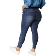 thumbnail image 4 of DARING DIVA Women's Plus Washed Mid-Rise Skinny Jeans Denim Pant 4X Blue, 4 of 8