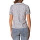 thumbnail image 3 of BLUSA DE BOTONES CHIC PARA MUJER CON MANGAS CORTAS Y PUFF, CUELLO CAÍDO, FLORAL, DE ALGODÓN, TAMAÑO M, AZUL CLARO, 3 of 5