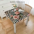thumbnail image 2 of BANET Animal Print Tablecloth with Lace Trim Spring Summer Tablecloths Polyester Table Cover Waterproof Wipeable Table Cloth Linen for Kitchen, 2 of 7