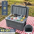 thumbnail image 5 of Costway 45 Quart Portable Hard Cooler, Insulated Ice Chest Keeps Cool for up to 6 Days Gray, 5 of 11
