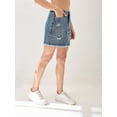 thumbnail image 5 of Globus Women Mid Rise Distressed & Frayed Hem Mini Denim Skirt, 5 of 6