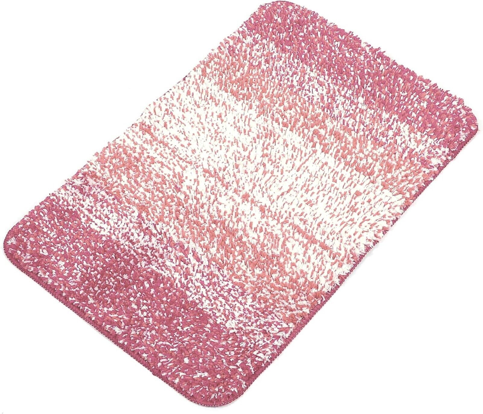 Home Must Haves Rose Pink Large 2 Piece Ombre Microfiber Soft Thick Plush Bath Mat Set