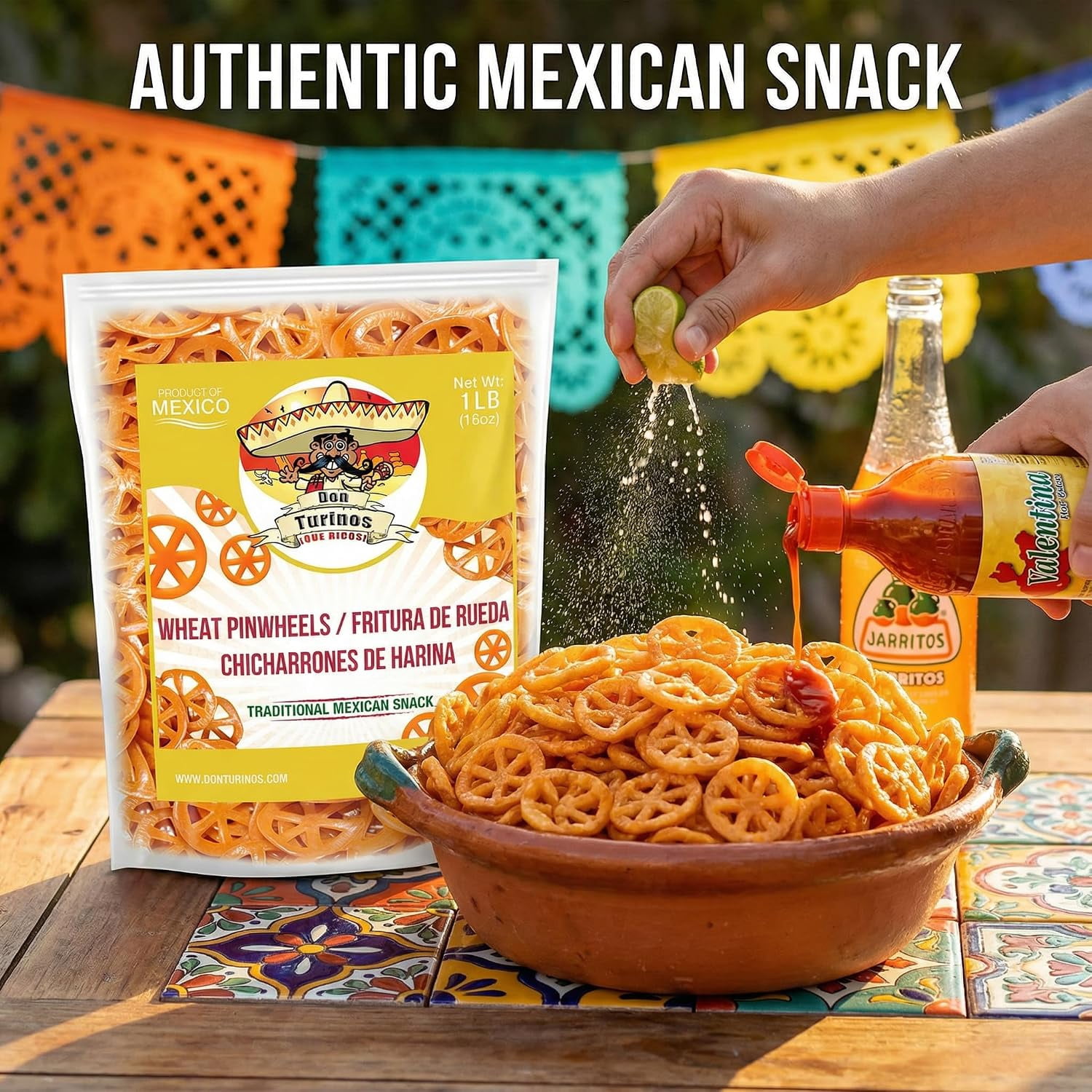 Duritos (Duros) Pinwheels Wheat Snacks 1LB - Mexican Wheat Wheel Pasta - Chicharrones De Harina by DonTurinos