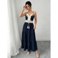 thumbnail image 5 of Womens Blue Spaghetti Strap Maxi Dress With Lace And Tassel Detail, 5 of 7