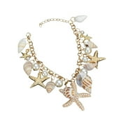 M'LIS 2pcs Bohemia Style Shell Bracelet Elegant Pearl Jewelry Decor Conch Bracelet for Woman Lady Lover Female