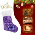 thumbnail image 4 of RMDQTR Christmas Stockings for Xmas Gifts - Large Size Festive Holiday Decor for Family Shimmering Purple Butterflies, 4 of 8