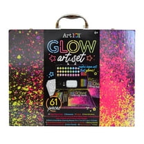 Art 101 Glow and Neon Drawing and Painting Art Set for Children and Adults, 61 Pieces, Multifunctional Set