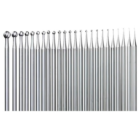 24 Pcs Round Ball Burr - 3/32 Inch Shank Shape Jewelry Cutting Burs Lapidary Carving/Engraving Tools