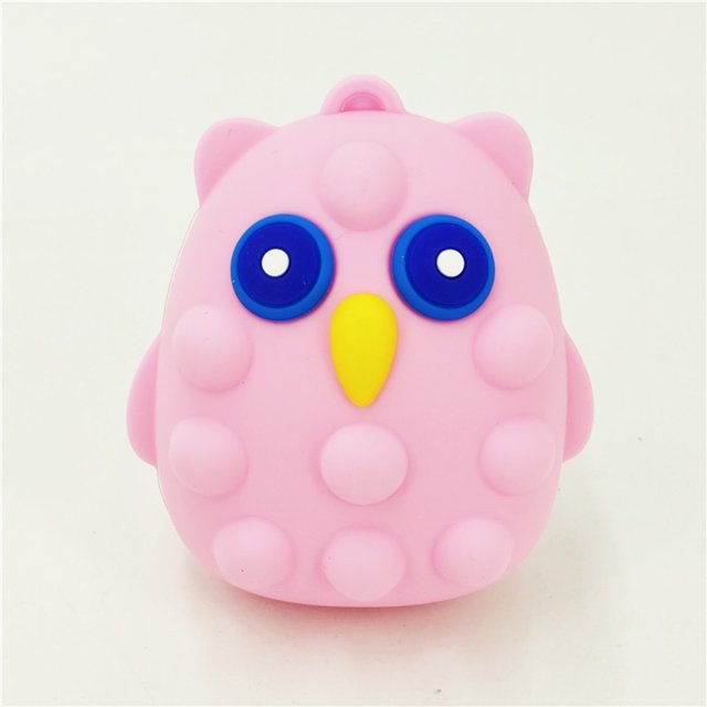 Juguetes de silicona para aliviar el estrés para niños adultos, Mini búho portátil, juguete sensorial de burbujas de empuje, regalo antiestrés