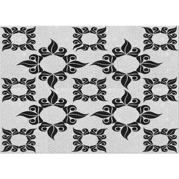 Ahgly Company Indoor Rectangle Patterned Platinum Gray Area Rugs, 6' x 9'