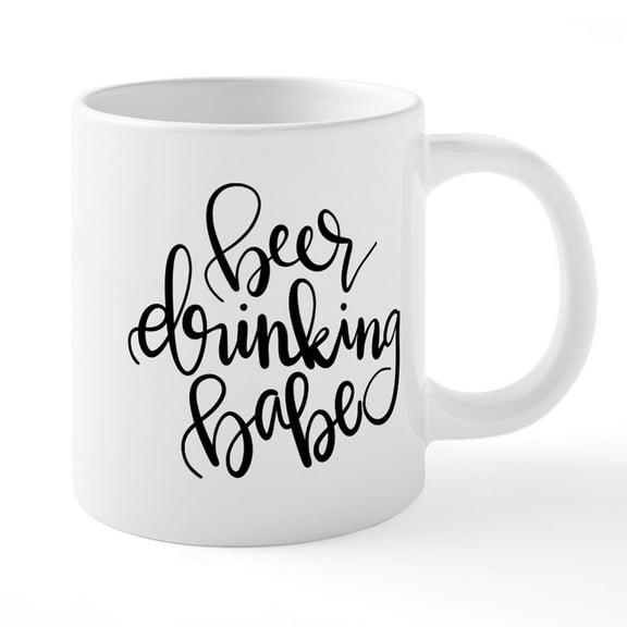 CafePress - Beer Drinking Babe - 20 Oz White Ceramic Mega Mug