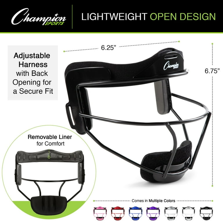 Masque de softball universel GameFace Markwort, noir, moyen