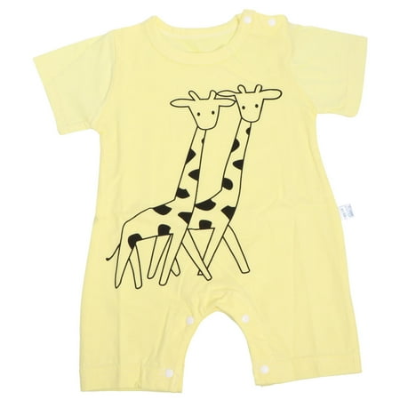

0-3 Month Infant Baby Summer Clothes Rompers Cartoon Giraffe Romper Sleeveless Jumpsuit Outfits Size 59 (Yellow)