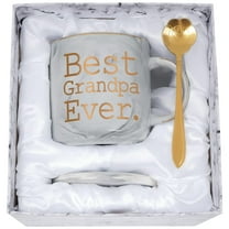 Gifts for Grandpa - Futtumy Best Grandpa Ever Mug, Father's Day Gifts, Christmas Gifts, Birthday Gifts, Grandpa Coffee Mugs Gifts, Grey 12 fl oz Coffee Mugs Ceramic Mug Tea Cup