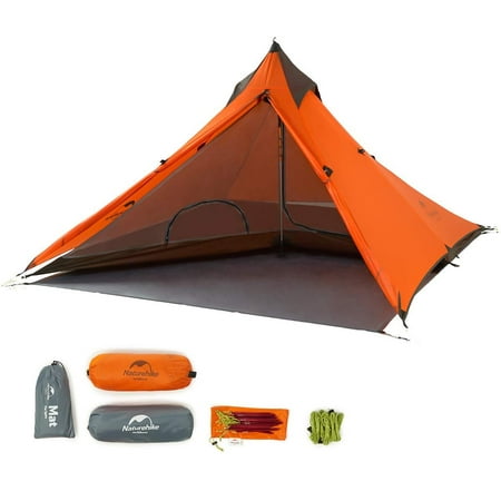 Naturehike Trekking Pole Tent Ultralight 1 Person 3 Season Tent, Lightweight Pyramid Tent for Mountaineering Hiking Camping (Best Trekking Pole Tent)